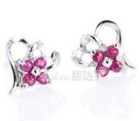 璀璨綻放，平價奢華——天然紅寶石與水晶耳飾100元混批