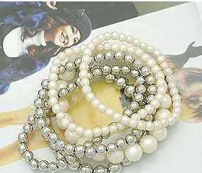 S1277 日韓閃亮珍珠多層手鏈手鐲手環 時尚飾品中的精致點綴
